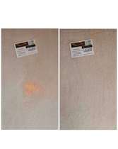 Pink or orange carpet stain caused by Benzoyl Peroxide wood filler or acne cream